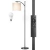 Dimmable Floor Lamp, Color Temperature & Brightness Adjustable, Modern Standing Lamp with Remote Control, Foot Switch Floor Lamp for Living Room