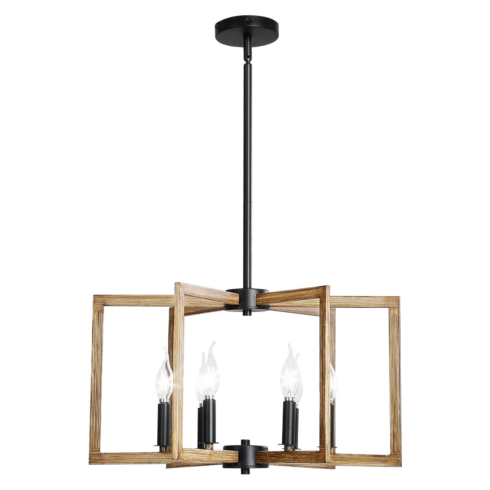 VEVOR 6-Light Chandelier, Metal Farmhouse Chandelier, Adjustable Height, Dining Room Hanging Light Fixture for Ceilings, Modern Chandelier for Be