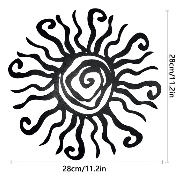 CIFbuy Bohemian Sun Metal Wall Art Handcrafted Vintage Garden Patio Sculpture Decor (TikTok, temu pick-up service)