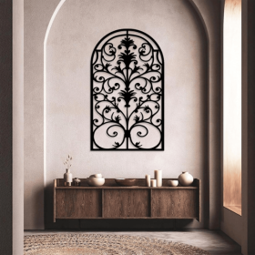 CIFbuy Retro Gothic Arched Wall Art Antique Window Frame Decorative Country Industrial Bookshelf Witchcraft Sculpture Home Altar Gothic Room Dark
