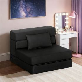 Folding chair, sofa bed, lounge chair, black