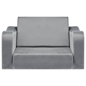 VEVOR 2-in-1 Kids Sofa, Foldable Toddler Soft Couch with Armrests, Made of 28D Sponge & Short Pile, Convertible Toddler Chair to Lounger