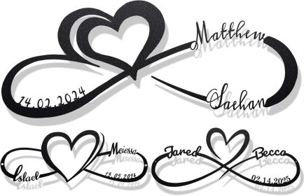 Personalized Metal Sign With Couples Name and Date: Wedding Gifts for Couples - Anniversary Valentines Day Gifts for her him Bridal Shower - Infi