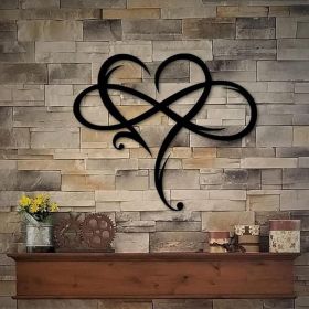 Infinity Heart Wall Decor, Unique Infinity Heart Metal Art Wall Decor Love Sign Steel Wall Plaques Bedroom Ornaments for Home Wedding Decor