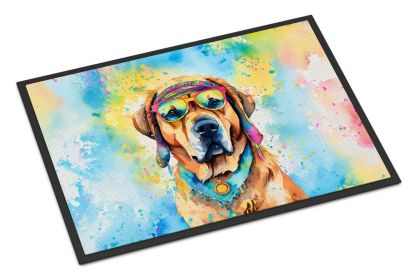 NEW Mastiff Hippie Dawg Doormat Front Door Mat Indoor Outdoor Rugs for Entryway, Non Slip Washable Low Pile, 18H X 27W