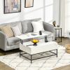 Lift Top Coffee Table Modern Hidden Storage Metal Legs Home Office White