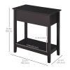 End Side Table in Flip Top Design with Cabinet and Bottom Shelf, Storage Furniture Decoration for Bedroom Living Room Office, Dark Coffee