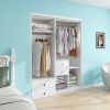 Closet Organizer System, Closet Shelving System with 4 Drawers, Modern Closet Organizer System with 2 Hanging Rails, Walk in Closet System for Bedroom