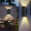 2-Pack Outdoor Wall Sconce, Modern Up and Down Weatherproof Wall Light, Black Aluminum Exterior Wall Mount Light Fixture, Ideal for Porch, Patio