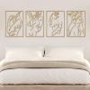 4 Pack Gold Wall Art Decor, Female Flower Face Lover Minimalist DÃ©cor Single Line Art Wall DÃ©cor, Real Metal Wall Art
