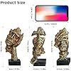 3 Pcs Thinker Statue, Silence is Gold Abstract Art Figurine, Modern Home Resin Decorative Objects Decor for Home Office Bookshelf Desktop