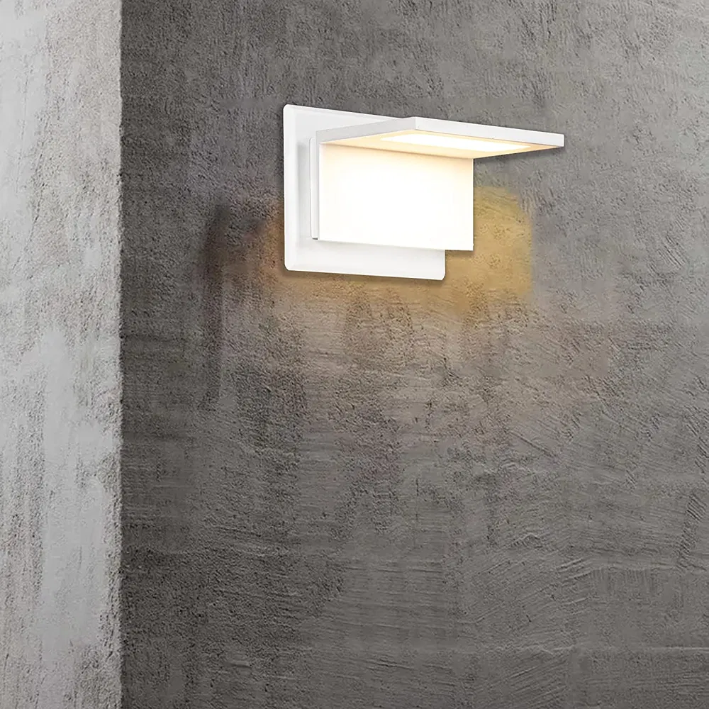 Inowel Wall Light Outdoor LED Wall Mount Lamp Modern Wall Mount Sconce Lantern Fixture For Porch Front Door 17309 (Option: white)