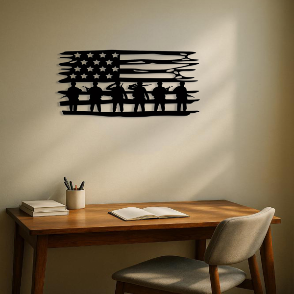 CIFbuy Vintage American Flag Wall Art Metal Stars Stripes Indoor Outdoor Patriotic Wall Hanging(TikTok, Temu Pick-up Service) (Option: defaulttitle)
