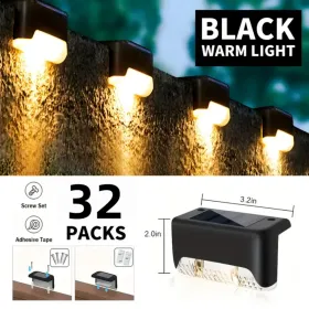 Solar Deck Lights Outdoor 16 Pack, Solar Step Lights Waterproof Led Solar Lights For Outdoor Stairs, Step , Fence, Yard, Patio, And Pathway(Warm (Option: 32PCSWarmlight)