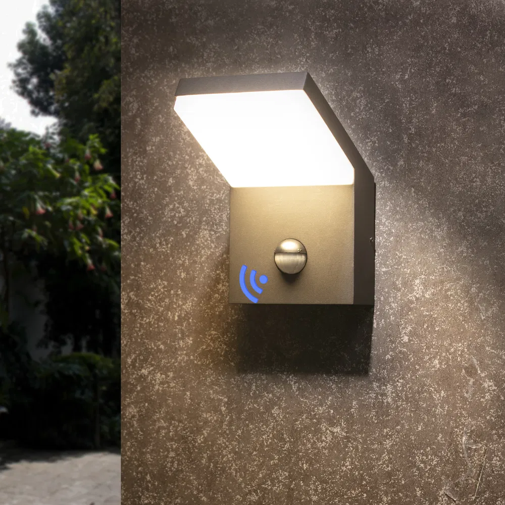 Inowel Wall Light Outdoor LED Wall Mount Lamp Wall Sconce Lighting With Motion Sensor Lantern Fixture 19217 (Option: Grey)