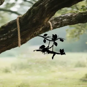 CIFbuy Spooky Halloween Metal Wall Decor Swinging Elf Silhouette Indoor Outdoor Garden Patio Gift (TikTok, Temu Pick-up Service) (Option: defaulttitle)