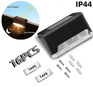 16/32PCS Solar Outdoor Light, Spring Camping Outdoor Light, Outdoor LED Step Light, Solar Charging, Suitable For Balconies, Terraces, Stairs, Fen (Option: white)