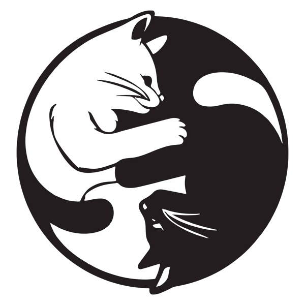 CIFbuy Yin Yang Cat Silhouette Aluminum Wall Art Zen Home Decor Holiday Gift(TikTok, Temu Pick-up Service) (Option: defaulttitle)
