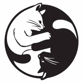 CIFbuy Yin Yang Cat Silhouette Aluminum Wall Art Zen Home Decor Holiday Gift(TikTok, Temu Pick-up Service) (Option: defaulttitle)