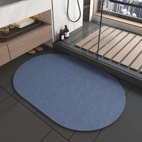 Diatomite Bathroom Super Absorbent Mat Non-slip Home Kitchen Toilet Quick Drying Floor Mats Room Doormat Oil Proof Floor Mats (Specification: 600MMx900MM, Color: Oval Blue)