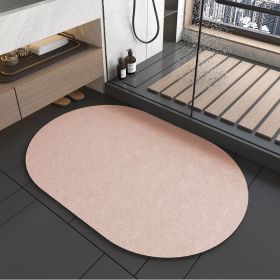 Diatomite Bathroom Super Absorbent Mat Non-slip Home Kitchen Toilet Quick Drying Floor Mats Room Doormat Oil Proof Floor Mats (Specification: 400MMx600MM, Color: Oval Coffee)