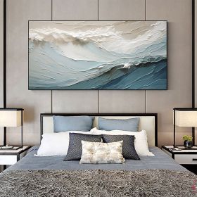 Handmade Oil Painting Original Abstract Seascape Oil Painting On Canvas Large Wall Art Bule Sea Painting Custom Painting Boho Wall Art Living roo (style: 01, size: 50x100cm)