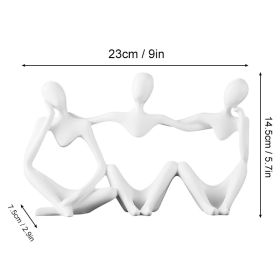 Nordic Art Abstract Thinker Statue Abstract Figure Sculpture Home Crafts Resin Statues Small Ornaments Office Room Desktop Decor (Ships From: CN, Color: C1- White)