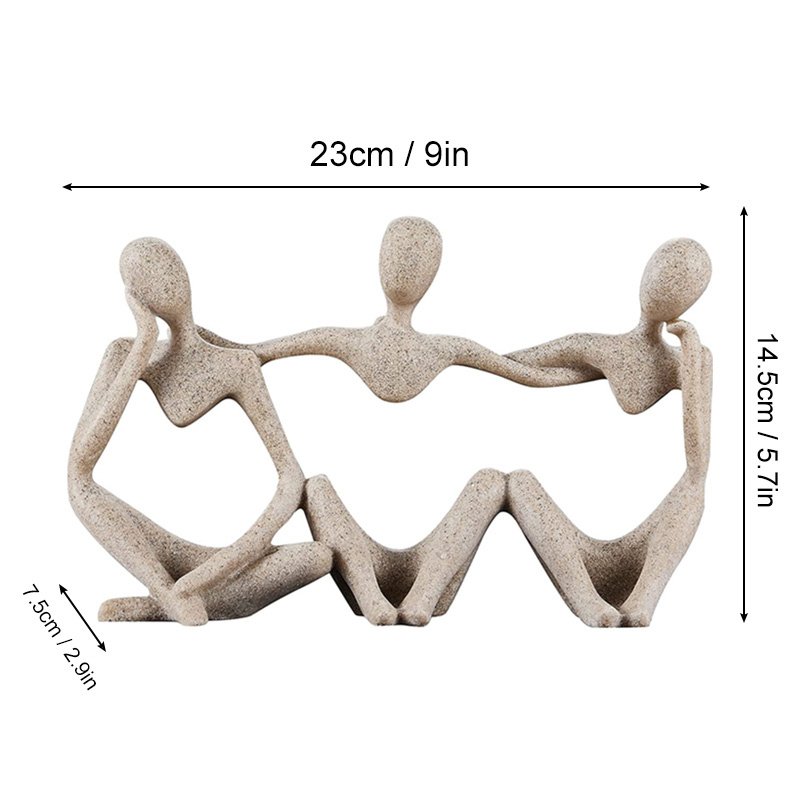 Nordic Art Abstract Thinker Statue Abstract Figure Sculpture Home Crafts Resin Statues Small Ornaments Office Room Desktop Decor (Ships From: CN, Color: C1- Frosting)