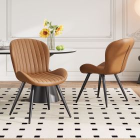 Tech-Fabric Dining Chairs 2-Pc Set - Light Beige Ribbed (Color: Mocha Truffle)