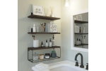 Bathroom Shelf Over Toilet, Floating Bathroom Shelf Wall Mounted with Wire Basket, Floating Shelf for Wall DÃ©cor