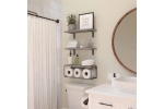 Bathroom Shelf Over Toilet, Floating Bathroom Shelf Wall Mounted with Wire Basket, Floating Shelf for Wall DÃ©cor