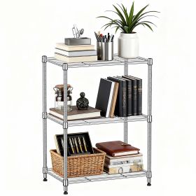 450 lbs Wire Storage Shelving 3-Tier Utility Shelving Unit Steel Organizer Wire Rack for Home,Kitchen,Office,Chrome(11.8" D x 17.7" W x 26.3" H) (Color: Chrome)