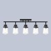 3 Light Black Wall Sconces Bathroom Vanity Lighting Fixture with Clear Glass Shade Classic Spotlight Fixture with Rotatable Light Head Metal Ceiling L