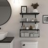 Bathroom Shelf Over Toilet, Floating Bathroom Shelf Wall Mounted with Wire Basket, Floating Shelf for Wall DÃ©cor