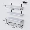 Bathroom Shelf Over Toilet, Floating Bathroom Shelf Wall Mounted with Wire Basket, Floating Shelf for Wall DÃ©cor