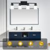 3 Light Black Wall Sconces Bathroom Vanity Lighting Fixture with Clear Glass Shade Classic Spotlight Fixture with Rotatable Light Head Metal Ceiling L