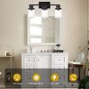 3 Light Black Wall Sconces Bathroom Vanity Lighting Fixture with Clear Glass Shade Classic Spotlight Fixture with Rotatable Light Head Metal Ceiling L