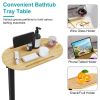 C-Shaped Bathtub Tray Table With Adjustable Height 360Â° Rotatable Desktop Freestanding Bath Caddy Against Wall Couch Bed Sofa Side Table