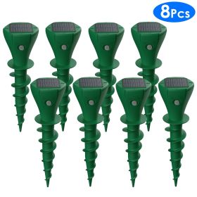 8Pcs Solar Powered Mole Repellent Waterproof Solar Animal Repellers For Moles Gophers Groundhogs Snakes Voles Outdoor Vibration Stake For Farm Ga (Option: 8PCS)