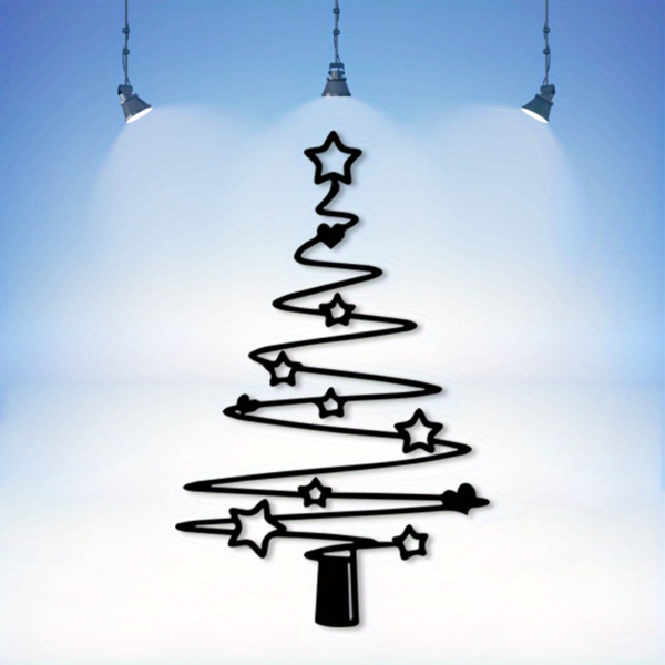 CIFbuy Minimalist Metal Christmas Tree Decoration Holiday Wall Art Aluminum Gift (TikTok, Temu Pick-up Service) (Option: defaulttitle)