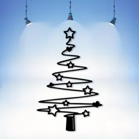 CIFbuy Minimalist Metal Christmas Tree Decoration Holiday Wall Art Aluminum Gift (TikTok, Temu Pick-up Service) (Option: defaulttitle)